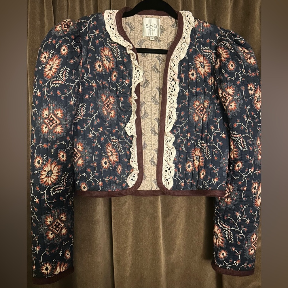 NWOT Sea New York Blue Robina Quilted Jacket - Picture 3 of 7